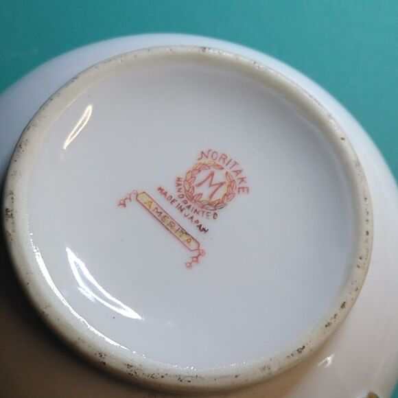 Noritake Amerita  Porcelain Cream Pitcher with Gold Trim Floral Hand Painted - Picture 6 of 7